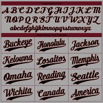 Maillot de baseball authentique gris noir et cramoisi personnalisé