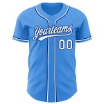 Maillot de baseball blanc-royal personnalisé authentique bleu électrique