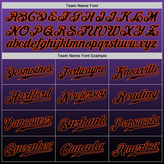 Maillot de baseball tendance délavé noir-orange personnalisé violet authentique Maillot de baseball tendance délavé noir-orange personnalisé violet authentique