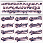 Maglia da baseball autentica bianca retrò blu navy-rossa personalizzata