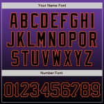 Maillot de baseball tendance délavé noir-orange personnalisé violet authentique Maillot de baseball tendance délavé noir-orange personnalisé violet authentique