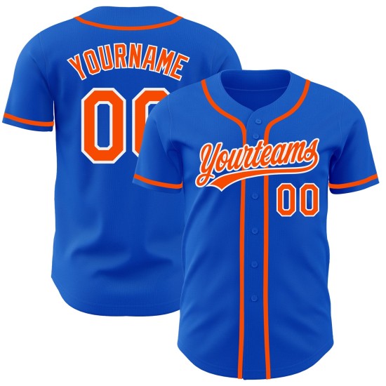 Maillot de baseball authentique Blue Thunder orange-blanc personnalisé