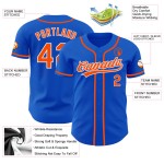 Maillot de baseball authentique Blue Thunder orange-blanc personnalisé