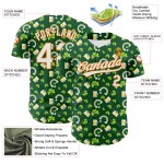 Maglia da baseball autentica 3D Green Shamrock St. Patrick's White-Bay personalizzata Orange Beer Maglia da baseball autentica 3D Green Shamrock St. Patrick's White-Bay personalizzata Orange Beer