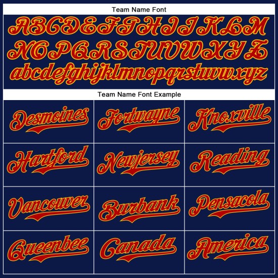 Maglia da baseball vintage autentica e personalizzata, con tatuaggi 3D rosso-oro blu navy Maglia da baseball vintage autentica e personalizzata, con tatuaggi 3D rosso-oro blu navy