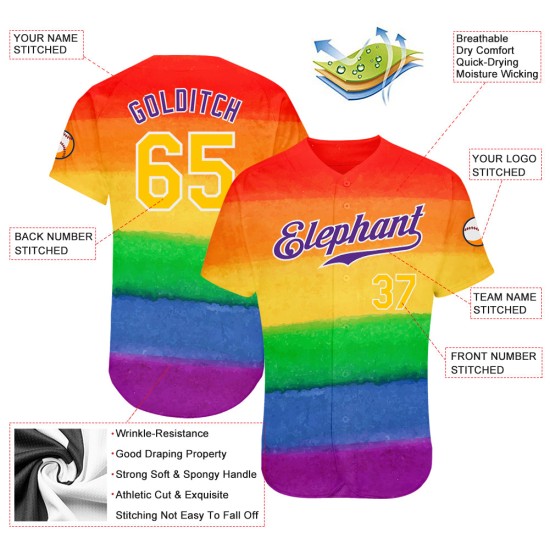Le mois de la fierté et du baseball est un maillot LGBT authentique pour Rainbow Custom Le mois de la fierté et du baseball est un maillot LGBT authentique pour Rainbow Custom