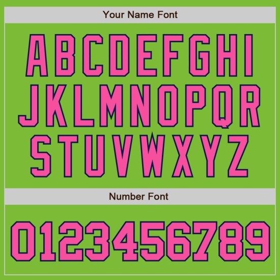 Maillot de baseball authentique rose-vert marine fluo personnalisé