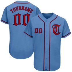 Maglia da baseball leggera blu-rossa-blu navy personalizzata autentica