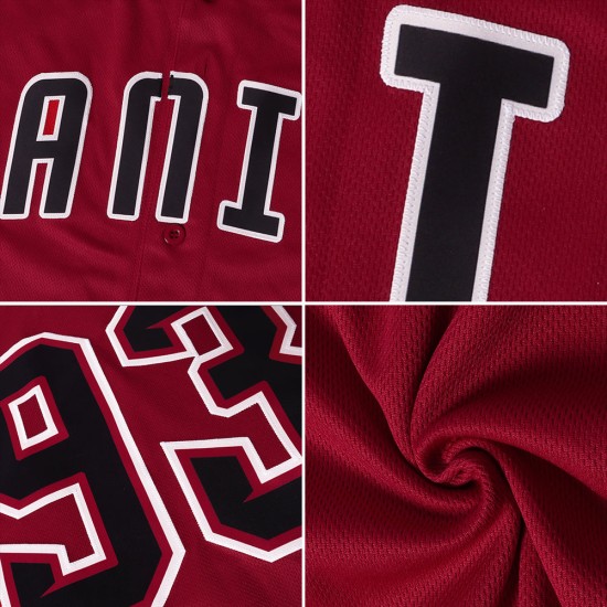Maglia da baseball autentica Crimson personalizzata Crimson-Crema