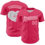 Maglia da baseball personalizzata per San Valentino, con cuore autentico rosa e bianco, 3D