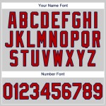 Maglia da baseball autentica personalizzata, grigia, rossa e blu navy