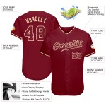 Maglia da baseball autentica Crimson personalizzata Crimson-Crema